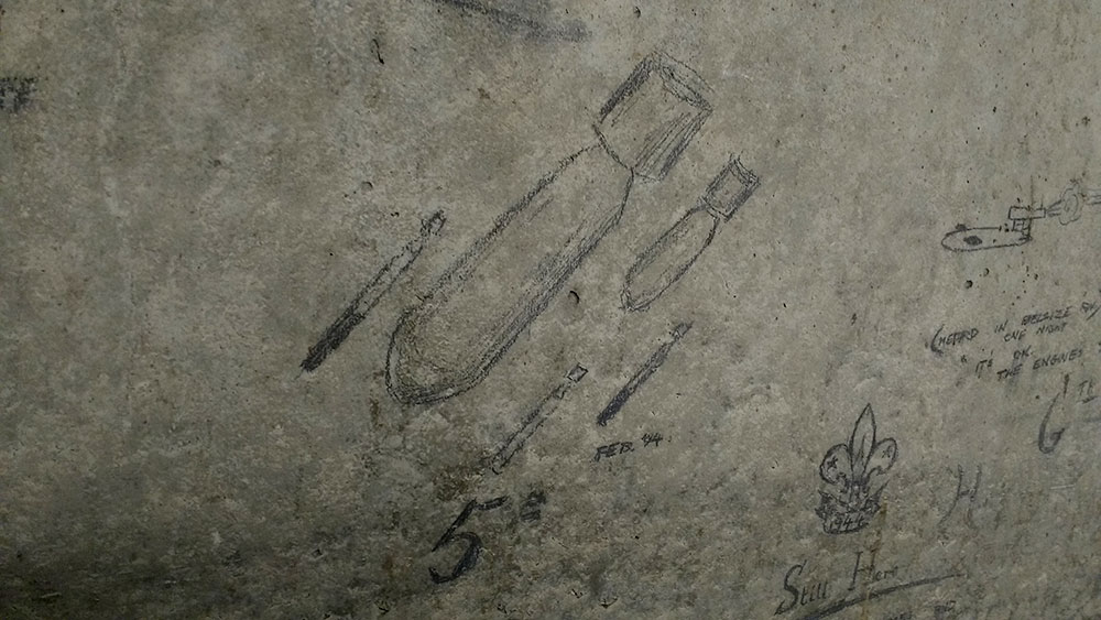 1941 bunker graffiti at the town hall