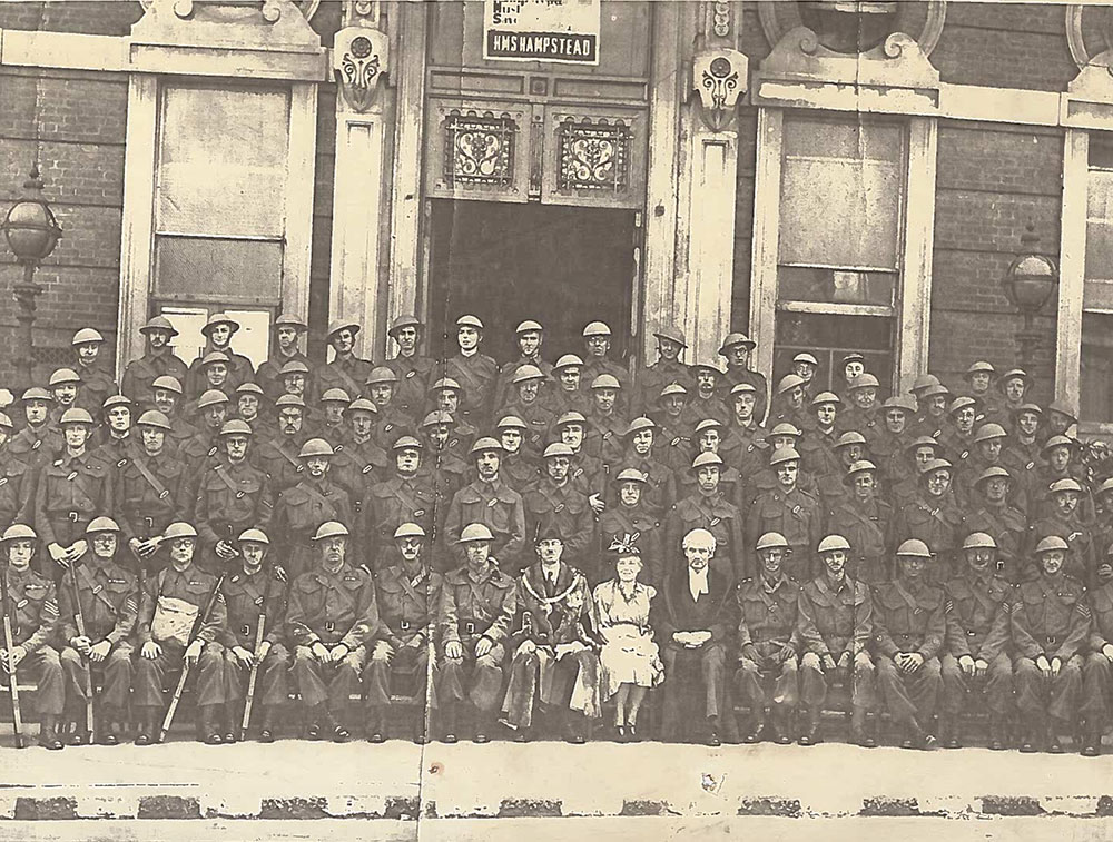 Wartime photo in front of the town hall