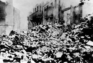 Photograph of Guernica after the bombing